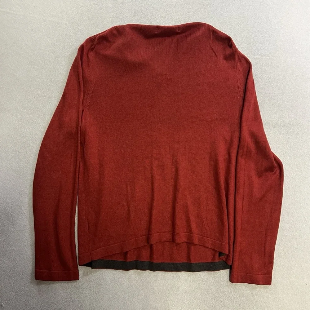Banana Republic Sweater Men's Medium Red Silk Cashmere V Neck Lightweight Knit